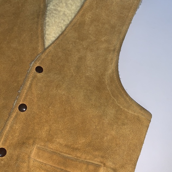 Vintage Suede Sheepskin Cowboy Vest Size Small - Picture 6 of 6
